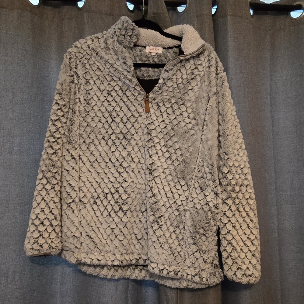 Plush Gray Teddy Sweatshirt